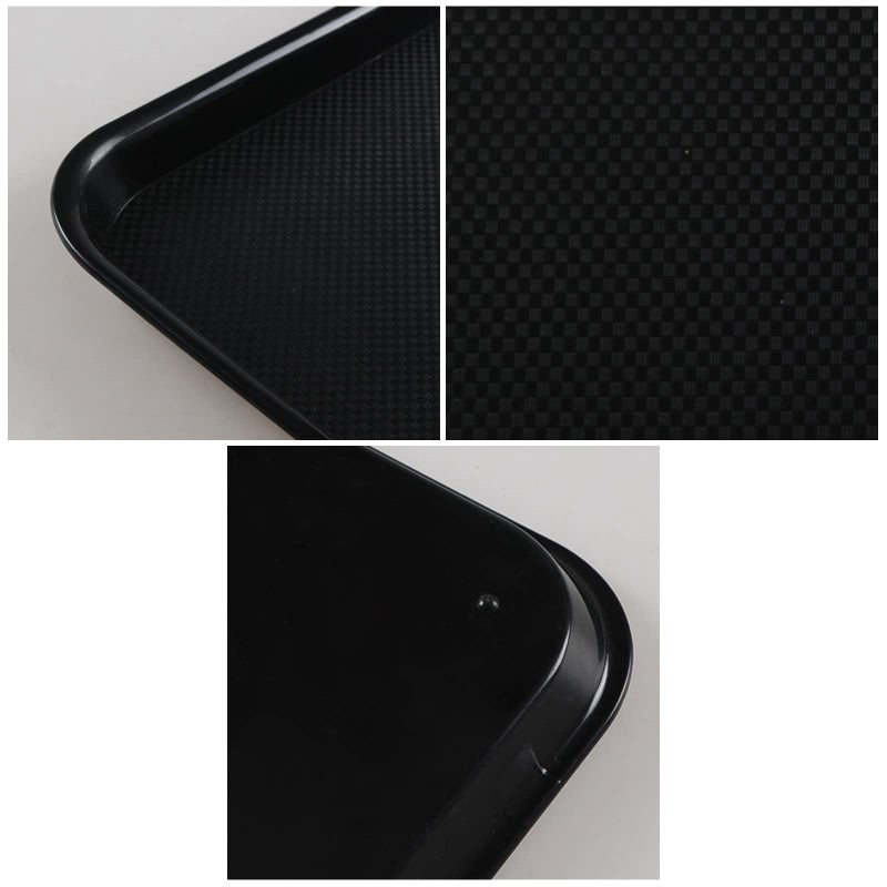 Teyyvn Black 4-Pack Plastic Fast Food Serving Tray, 17.25" x 13.35", Rectangular Food Tray - Image 3